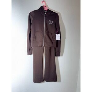 Juicy Couture Tracksuit Set XS Brown NEW Zip Hoodie Pants Sport